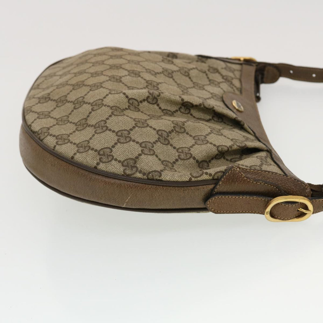 GUCCI GG Canvas Shoulder Bag PVC Leather Beige 41.02.058 43239