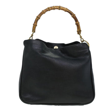 GUCCI Bamboo Hand Bag Leather 2way Black 001.3444.1638 43328