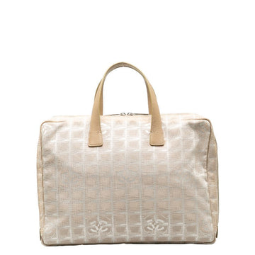 Chanel New Label Line Handbags Business Bag Briefcase Beige Canvas Leather Ladies CHANEL