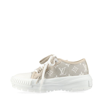 Louis Vuitton LV squadline 22  canvas x leather sneaker 35 ladies beige x white LD1212 monogram LV logo stor bag    store