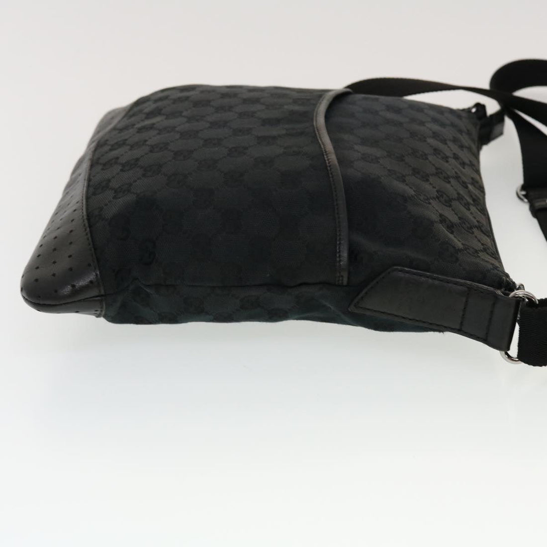 GUCCI GG Canvas Shoulder Bag Black 145857 43763