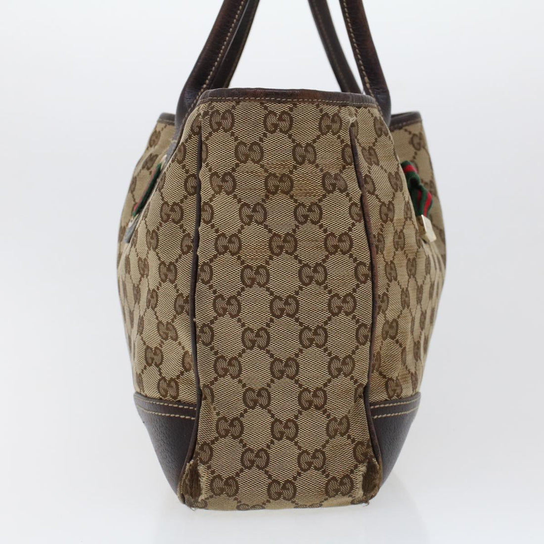 GUCCI GG Canvas Web Sherry Line Shoulder Bag Beige Red Green 163805 43883