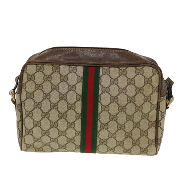 GUCCI GG Canvas Web Sherry Line Shoulder Bag Beige Red Green 43901