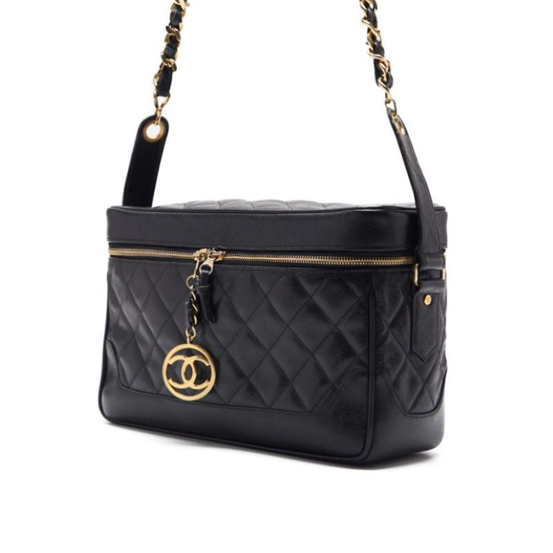 Chanel Matrasse Circle Coco Charm Vanity Bag Chain Shoulder Caviar S Black   Shoulder Bag  ? Ship??SS? Vintage s Online