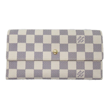 Louis Vuitton Portefolio International Three Fold Wallet Wallet PVC Coated Canvas Damier Azur  Ivory N61732