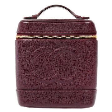 Chanel 1994-1996 Timeless Vanity Handbag Bordeaux Caviar
