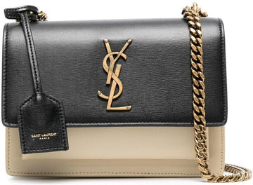 LOGO PLAQUE PANELLED LEATHER CROSSBODY BAG