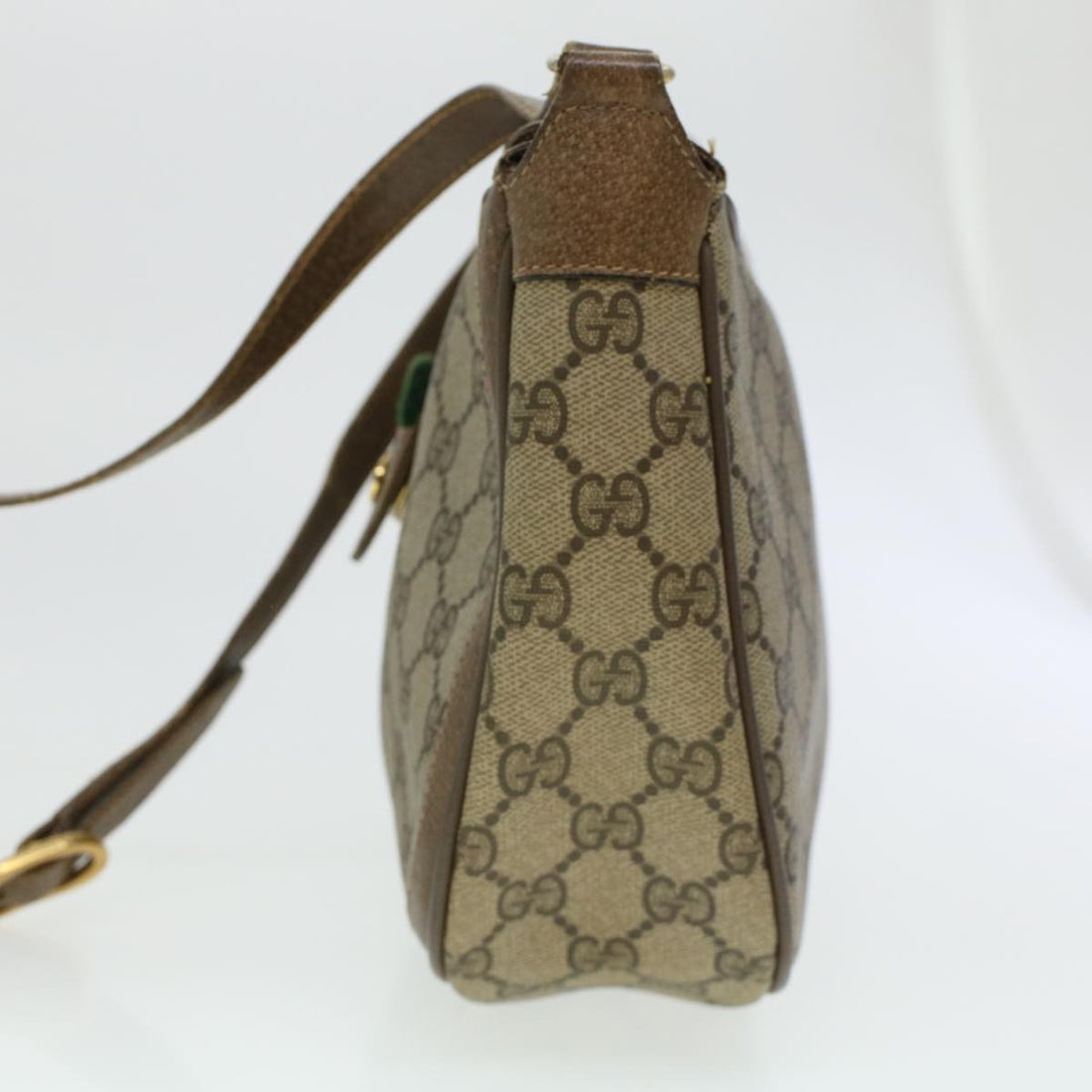GUCCI GG Canvas Web Sherry Line Shoulder Bag Beige Red 10.02.056 44259