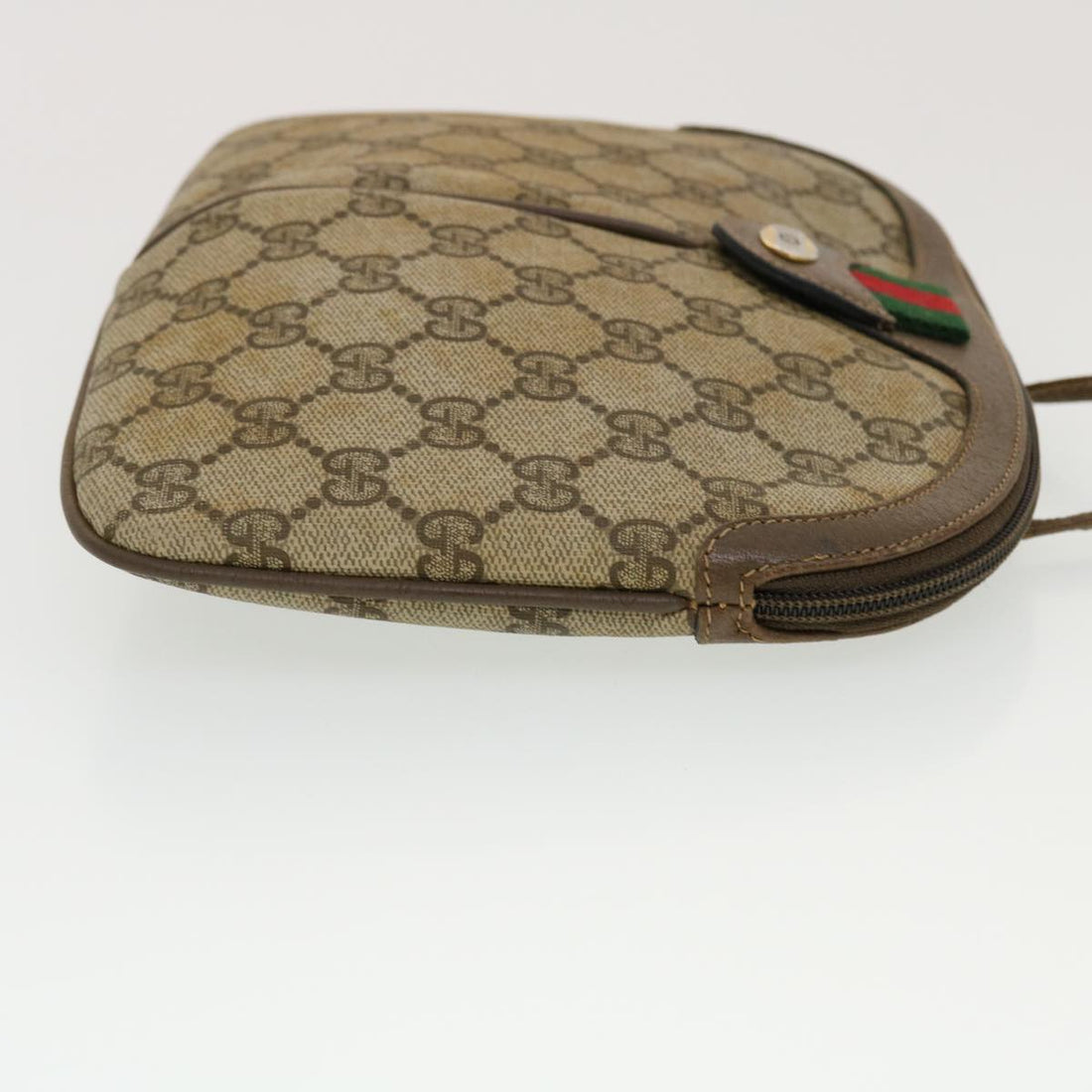 GUCCI GG Canvas Web Sherry Line Shoulder Bag Beige Red 904.02.047 44304