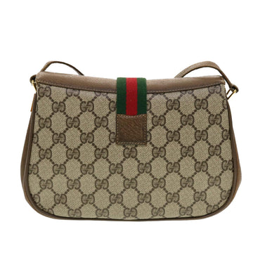 GUCCI GG Canvas Web Sherry Line Shoulder Bag Beige Red 116.02.024 44306