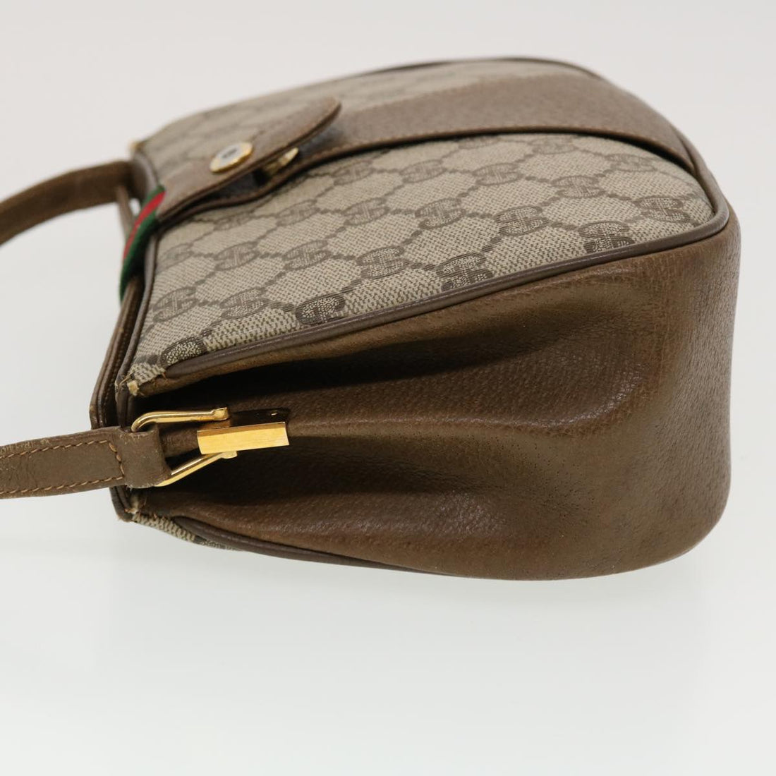 GUCCI GG Canvas Web Sherry Line Shoulder Bag Beige Red 116.02.024 44306