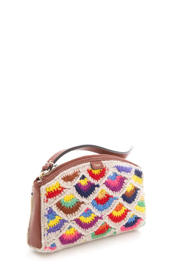 Chloe Multi Crochet & Leather Pouch