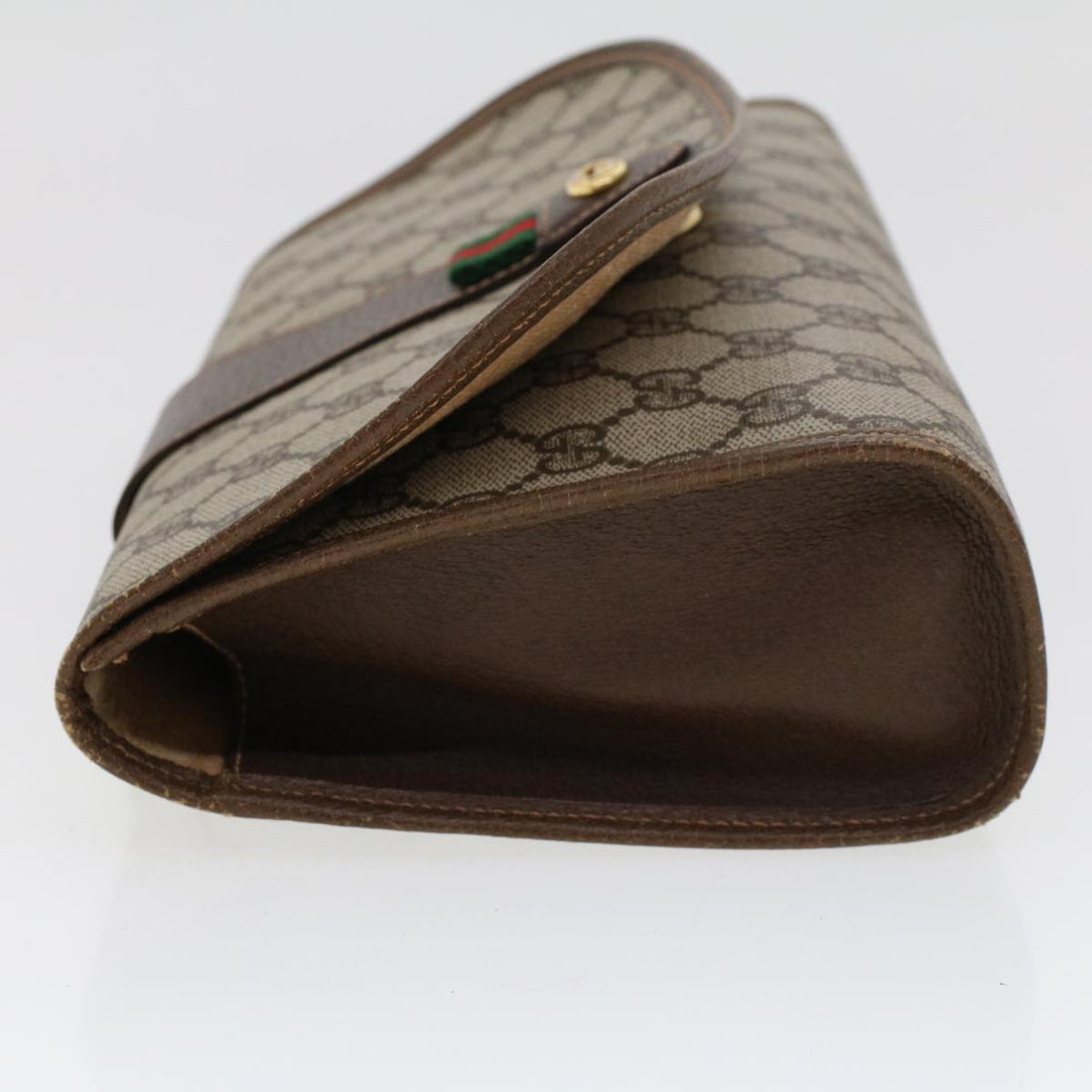GUCCI GG Canvas Web Sherry Line Clutch Bag Beige Red Green 156.01.030 44751