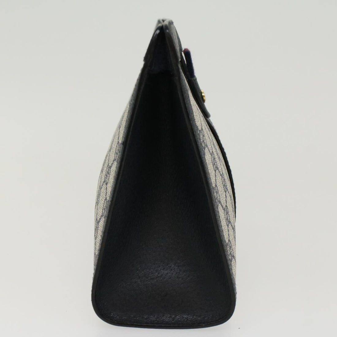 GUCCI GG Canvas Sherry Line Clutch Bag Gray Red Navy 89•01•033 44785