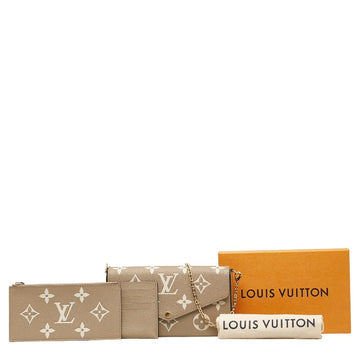 LOUIS VUITTON Louis Vuitton Monogram Amplant M69977 Shoulder Bag Carf/Leather Turtle Cream Gray Lady Gray