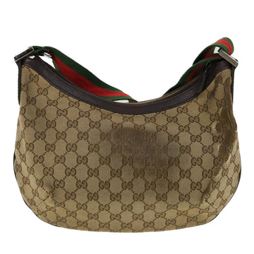 GUCCI GG Canvas Web Sherry Line Shoulder Bag Beige Green Red 181092 45097