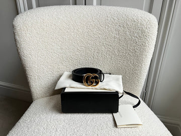 Gucci GG Marmont Thin Black Leather Belt (RRP £395)
