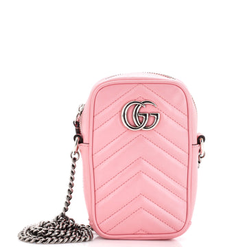 GG Marmont Vertical Phone Crossbody Bag Matelasse Leather Mini
