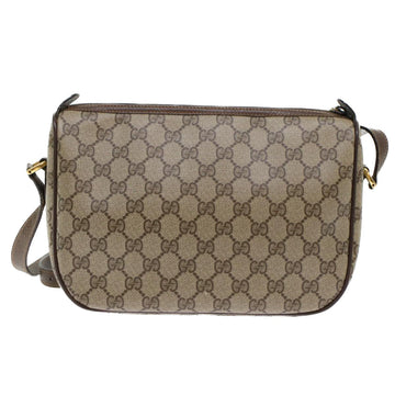 GUCCI GG Canvas Web Sherry Line Shoulder Bag PVC Leather Beige Red 45598