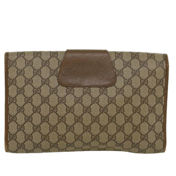 GUCCI GG Canvas Web Sherry Line Clutch Bag PVC Leather Beige Red 45599