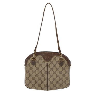 GUCCI GG Canvas Web Sherry Line Hand Bag PVC Leather Beige Red 45605