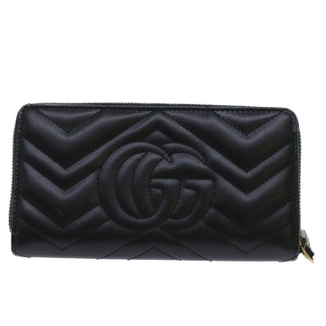 GUCCI GG Marmont Zip Around Wallet Long Wallet Black 443123 45675A