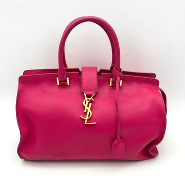 SAINT LAURENT Calfskin Small Monogram Cabas Fuchsia LA15533