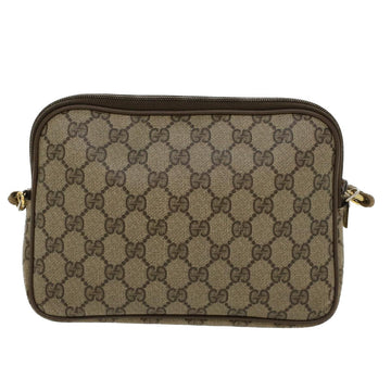 GUCCI GG Canvas Shoulder Bag PVC Leather Beige 45871