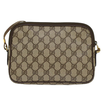 GUCCI GG Canvas Shoulder Bag PVC Leather Beige 45883