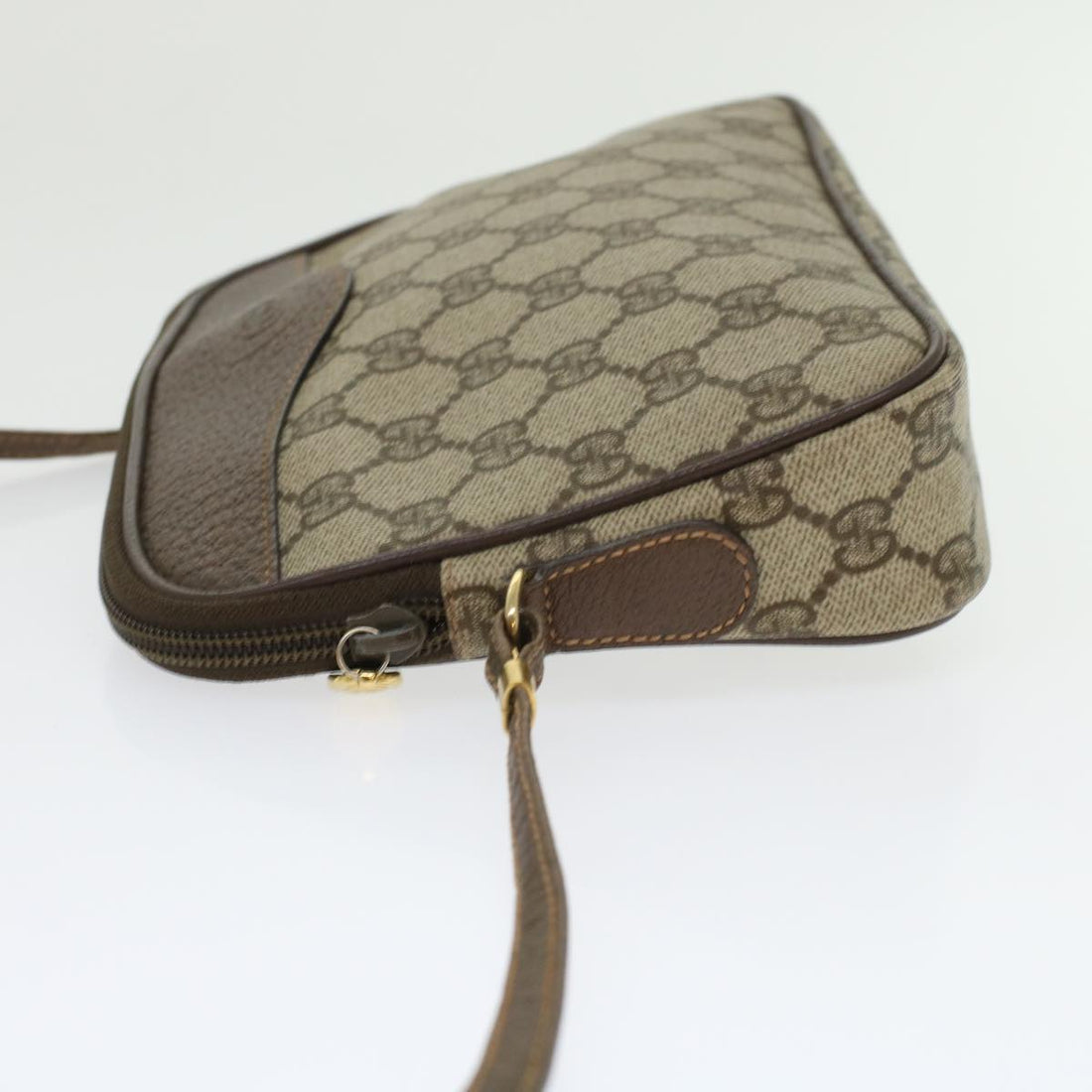 GUCCI GG Canvas Shoulder Bag PVC Leather Beige 45883