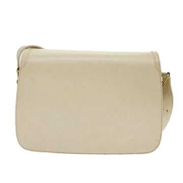 GUCCI Turn Lock Shoulder Bag Leather White 001.406.0587 45900
