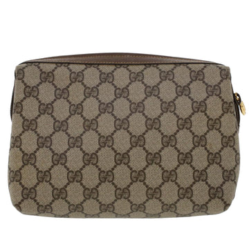 GUCCI GG Canvas Pouch PVC Leather Beige 45909