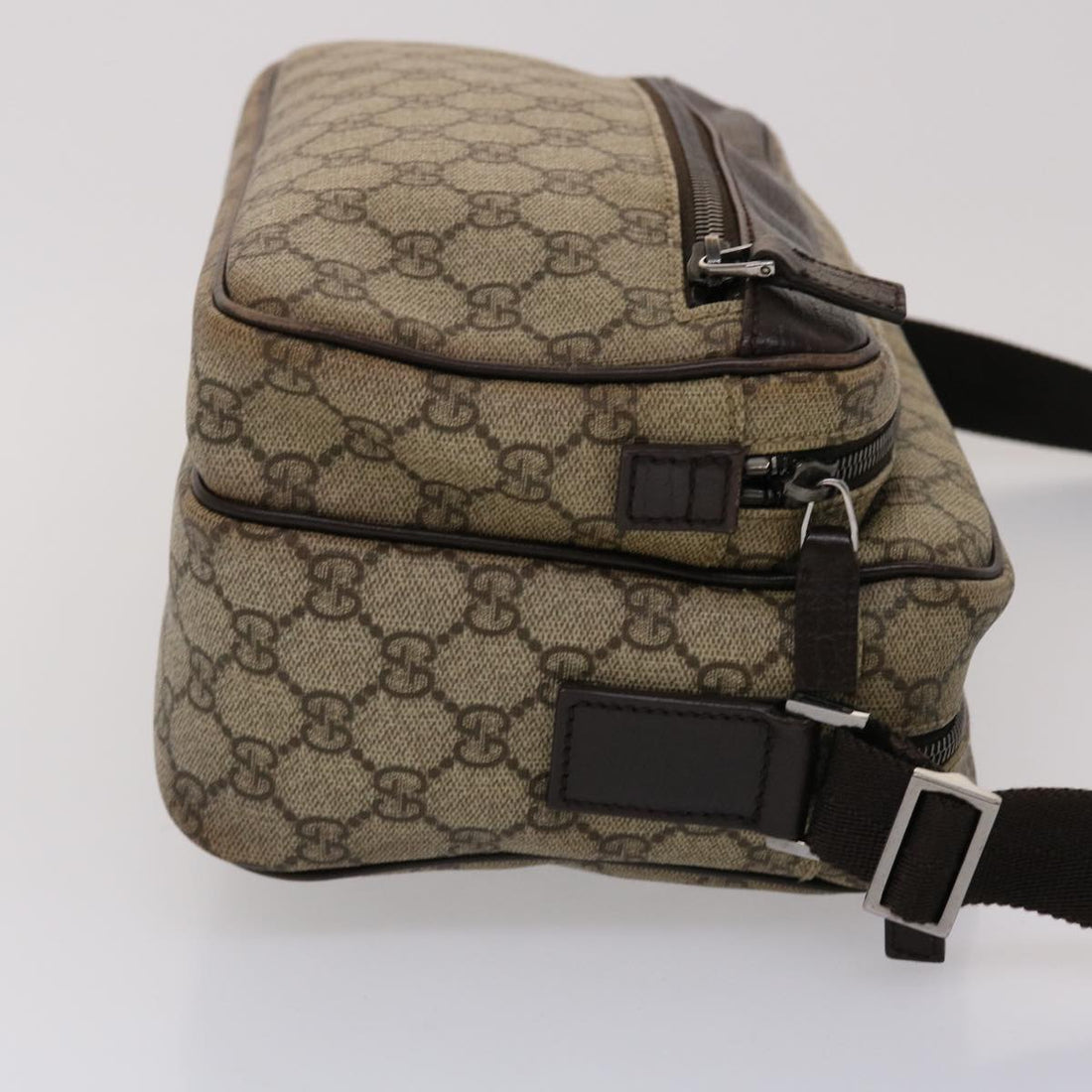 GUCCI GG Canvas Shoulder Bag PVC Leather Beige 114531 45947