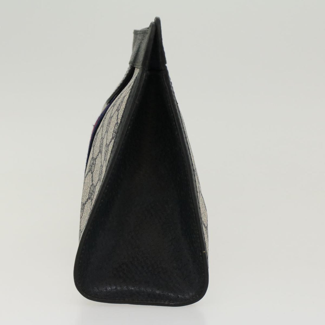 GUCCI GG Canvas Sherry Line Clutch Bag Gray Red Navy 89.01.002 45958