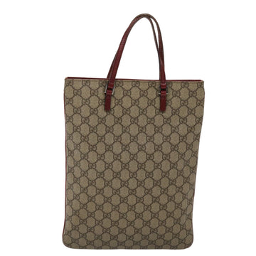 GUCCI GG Canvas Hand Bag PVC Leather Beige 117551 45960