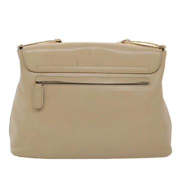 GUCCI Chain Shoulder Bag Leather Beige 45996
