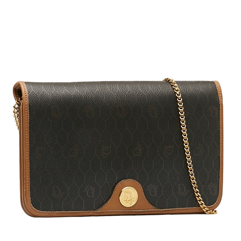 DIOR Vintage Chain Shoulder Bag in Monogram Canvas