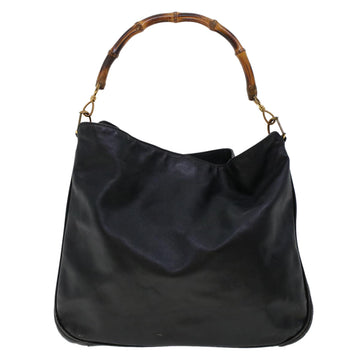 GUCCI Bamboo Shoulder Bag Leather 2way Black 46000