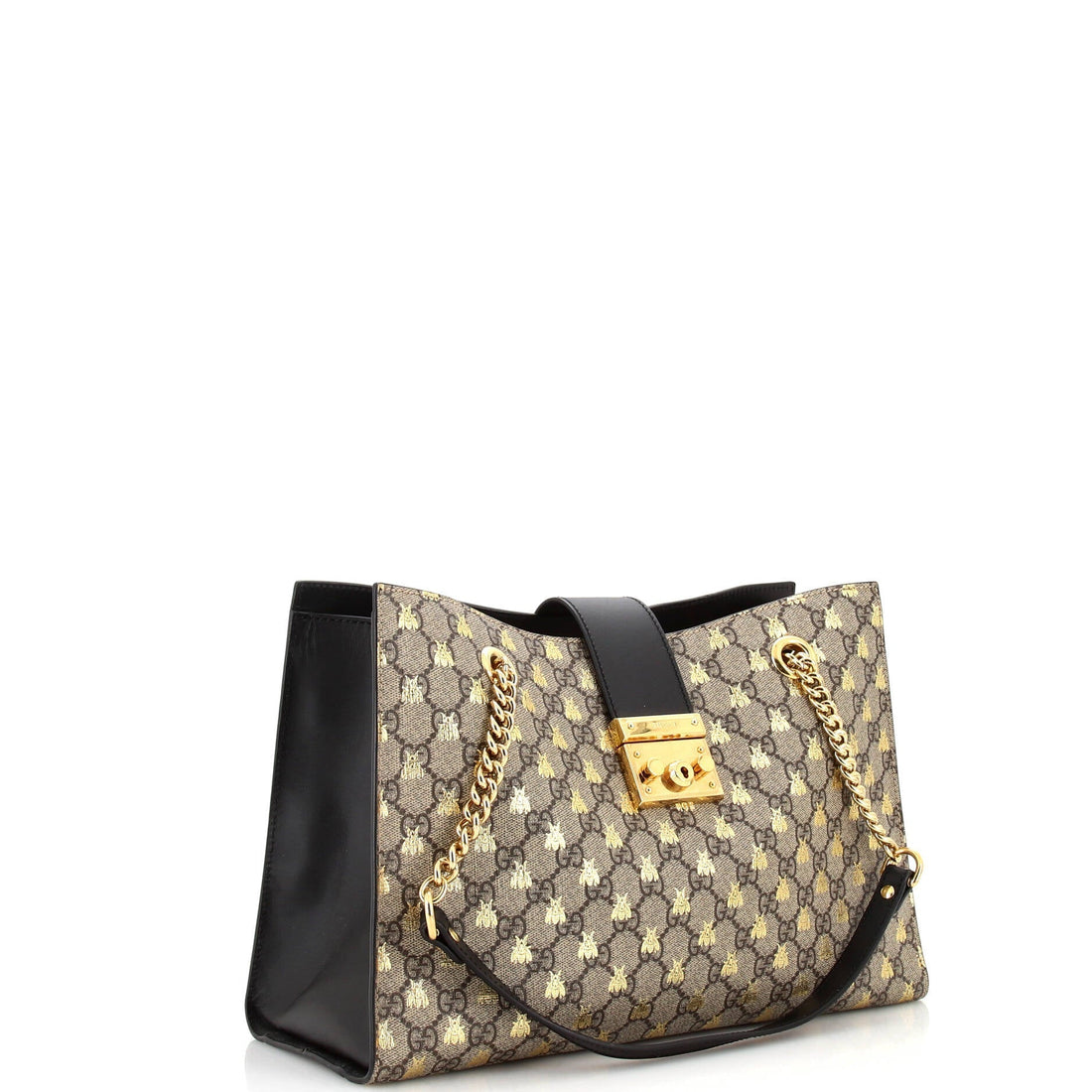 Padlock Chain Tote Printed GG Coated Canvas Medium
