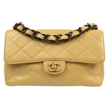Chanel 2000-2001 Acrylic Chain Classic Single Flap Medium Beige Calfskin