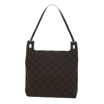 GUCCI GG Canvas Shoulder Bag Nylon Brown 0013102 46114