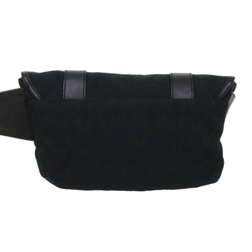 GUCCI GG Canvas Waist bag Leather Black 145851 46164