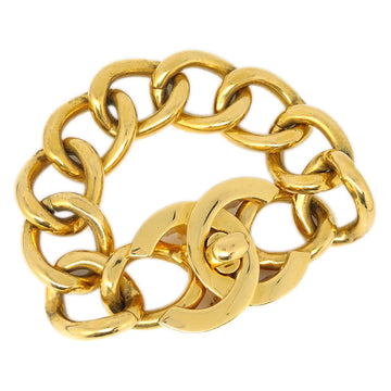 CHANEL 1996 Turnlock Gold Chain Bracelet 96P