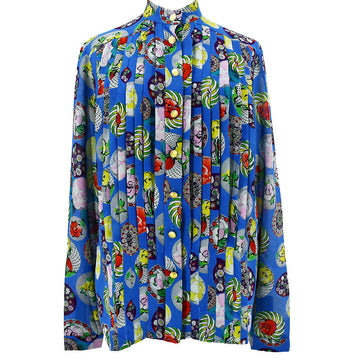 Chanel 20 #36 Blouse Shirt Blue