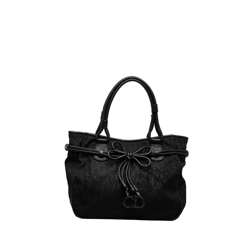 Christian Dior Trotter Tote Bag Nylon/Leather Black Ladies