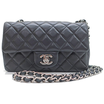 CHANEL Mini Flap Bag 20  Black Silver G  SV Chainsholder Bag Coco Black  A69900