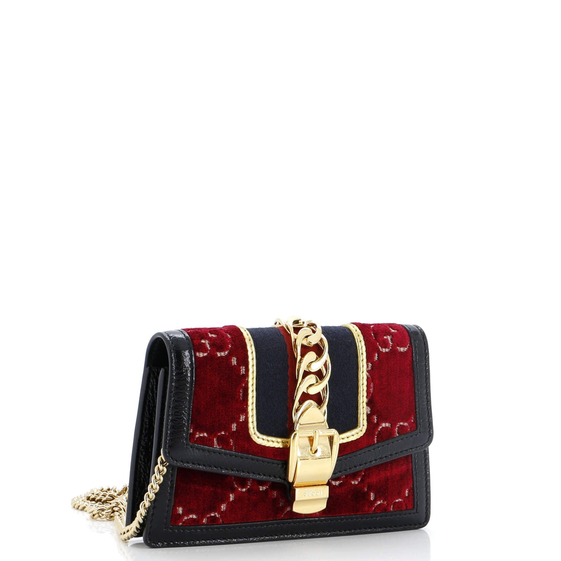 Sylvie Chain Shoulder Bag GG Velvet Super Mini