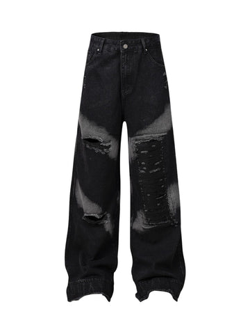 Makersluxe Washed Ripped Baggy Jeans