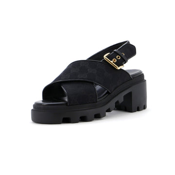 Women's Lug Sole Platform Slingback Sandals GG Canvas