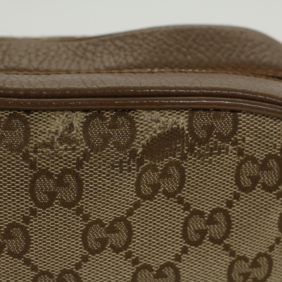 GUCCI GG Canvas Shoulder Bag Beige 449413 47120